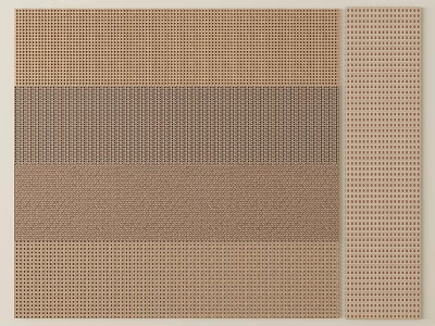 Modern Woven Room Divider With Brown Beige Grid Patterns And Textured Panels 3d model
