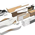 Modern Reception Desk Simple Front Desk 3d model
