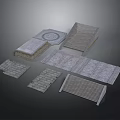 Ancient Architectural Components Including Stone Steps Floor Tiles And Slabs