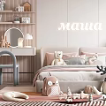Cozy Modern Kids Bedroom With Soft Tones Stuffed Toys And Furniture