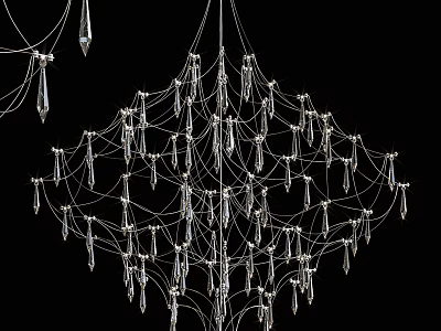 Elegant Crystal Chandelier With Intricate Design And Hanging Crystal Pendants 3d model