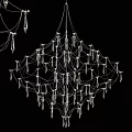 Elegant Crystal Chandelier With Intricate Design And Hanging Crystal Pendants