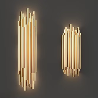 Golden Tubular Lamps Modern Simple Style Wall Lamp Fashion 3d model