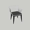 Modern Wicker Dining Chair Design With Black Cushion And Metal Legs