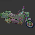 Futuristic Teal And Gray Motorcycle With Modern Design Geometric Lines And Storage Compartments