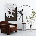 Modern Single Sofa Single Chair Sofa Coffee Table 3d model