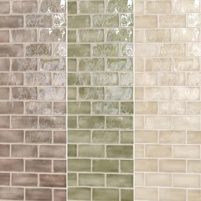 Glazed Wall Tiles In Brick Pattern With Multiple Color Shades Design 3d model