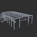Industrial Factory Building Steel Frame Structure With Support Beams And Metal Framework