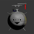 Gray Submarine Model With Modern Design Yellow Red Markings And Equipment Features