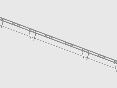 Inclined Metal Railing Structure With Horizontal And Vertical Steel Bars Design 3d model