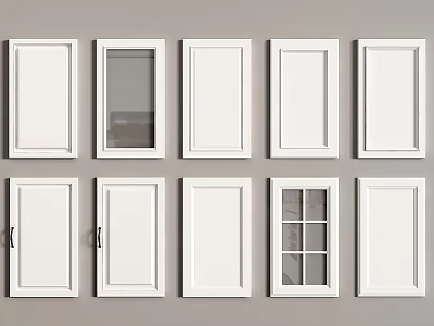 Modern White Wine Cabinet Design With Multiple Doors And Glass Panel Features 3d model
