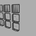 Switch socket panel waterproof switch socket box 3d model