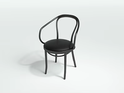 Modern Black Lounge Chair With Curved Armrests Round Seat And Slim Legs Design 3d model