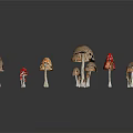 Modern mushroom straw mushroom poisonous mushroom 3d model