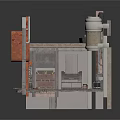 Heavy Duty Industrial Metal Equipment Featuring Platform Structure And Cylindrical Components