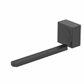 Black Samsung Home Theater Soundbar System With Remote Control And Speakers