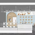 Bright Modern Dessert Shop Interior With Glass Display Cases Fresh Pastries And White Counter