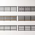 Different Decorative Metal Railings With Ornate Patterns And Design Styles Collection 3d model