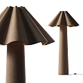 Modern Brown Floor Lamp With Pleated Shade And Column Base Design 3d model