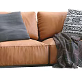 Brown Leather Two Seater Sofa With Modern Design And Comfortable Cushions 3d model