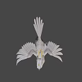 Game Animated White Parrot Character With Spread Wings And Yellow Head Feathers