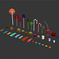 Vibrant Colorful Lollipops Candy Canes Cherries And Assorted Sweet Candies