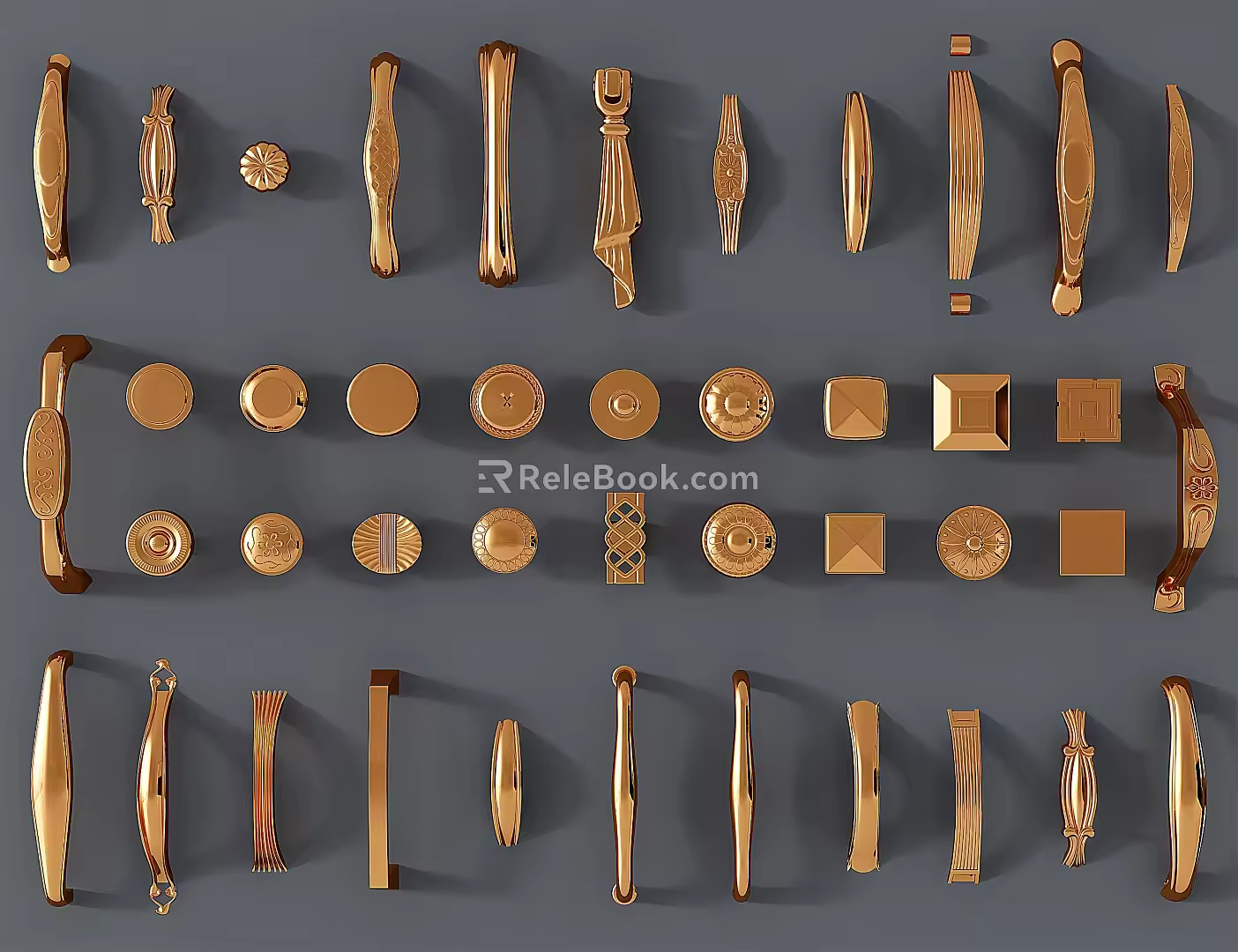 Cabinet door handle combination handle 3d model