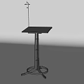Modern Black Reception Desk With Sturdy Metal Frame And Circular Base 3d model