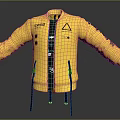 Stylish Yellow Jacket Featuring SASSA Logo Triangle Patch Zipper And Side Pockets 3d model