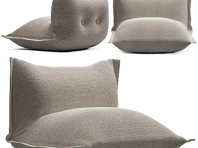 Cozy Grey Bean Bag Chair With Soft Fabric And Modern Stylish Comfortable Design 3d model