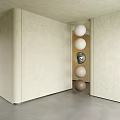 Modern Neutral Beige Wall With Spherical Decor Accents 3d model