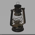 Vintage Metal Candle Lantern With Glass Shade Sturdy Base And Carrying Handle