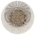 Modern Bar Interior Design With Circular Wooden Radial Structure And Decorative Elements