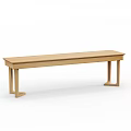 Minimalist Wooden Dining Table With Long Rectangular Top And Sleek Supportive Leg Design 3d model