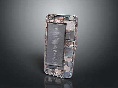 Detailed Mobile Phone Internal Structure With Circuit Components And Battery Parts 3d model