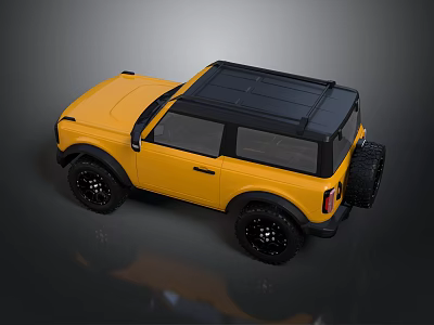 Yellow Off Road SUV With Black Roof Black Wheels And Rugged Exterior Design 3d model