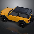 Yellow Off Road SUV With Black Roof Black Wheels And Rugged Exterior Design