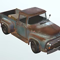 Vintage Rusty Blue Pickup Truck with Classic Design and Open Bed