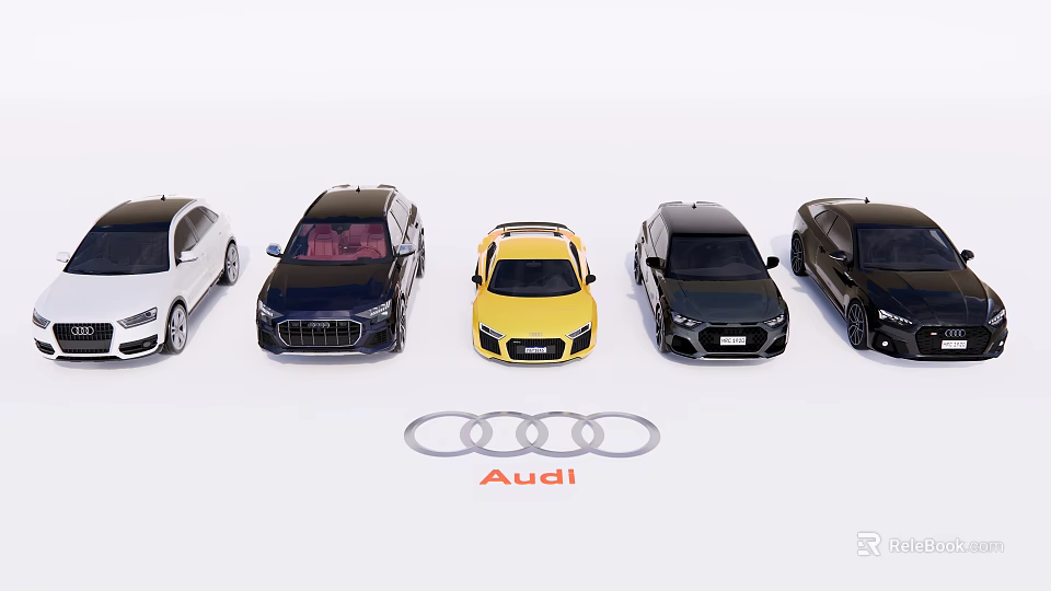 Audi Car Models Collection Featuring Various Styles And Brand Logo 3d model