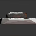 Snow Covered Logs Resting on Snowy Platform in Natural Winter Setting 3d model