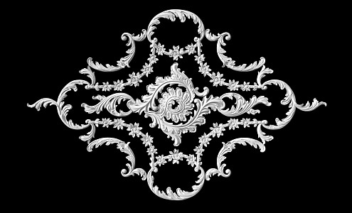 Carved Lamp Panels European-style Carved Building Components Gypsum Line Carved Corner Line Carved Craft Carved Silver Carved Corner Line 3d model