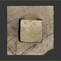 Artisan Stone Block With Double Square Holes On Slate Base Decorative Piece
