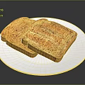 Golden Crispy Toast Slices Served On White Plate For Breakfast