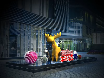 Modern Meichen Christmas New Year Decoration Meichen Xiaojing Commercial Meichen 3d model