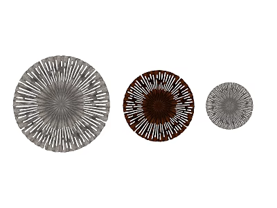 Unique shaped Wall Lamps with Circular Radiant Patterns in Gray Dark Brown and Light Gray 3d model