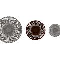 Unique shaped Wall Lamps with Circular Radiant Patterns in Gray Dark Brown and Light Gray