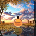 Chance Perfume Showcased In Sunset Scene With Autumn Leaves And Reflection