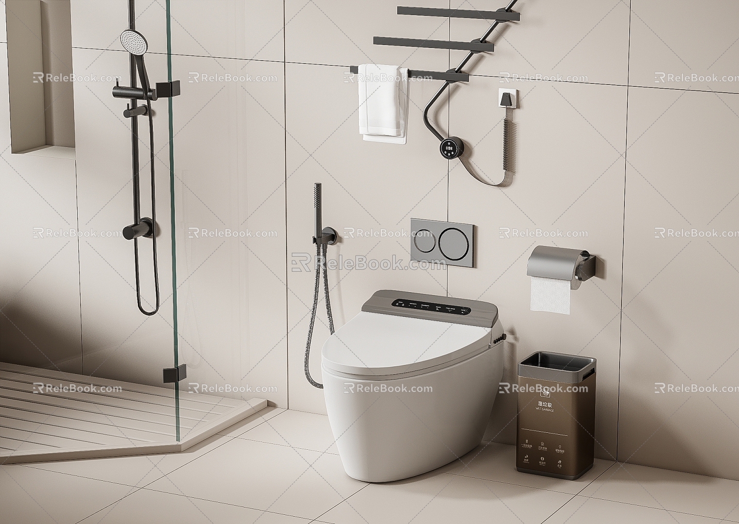 Smart toilet toilet 3d model