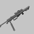 Modern Black Tactical Sniper Rifle With Telescopic Sight Bipod And Long Barrel