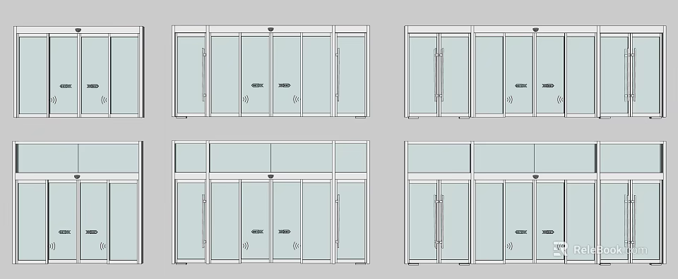 Various Window Door Design Styles Featuring Glass Panels And Frame Structures 3d model 